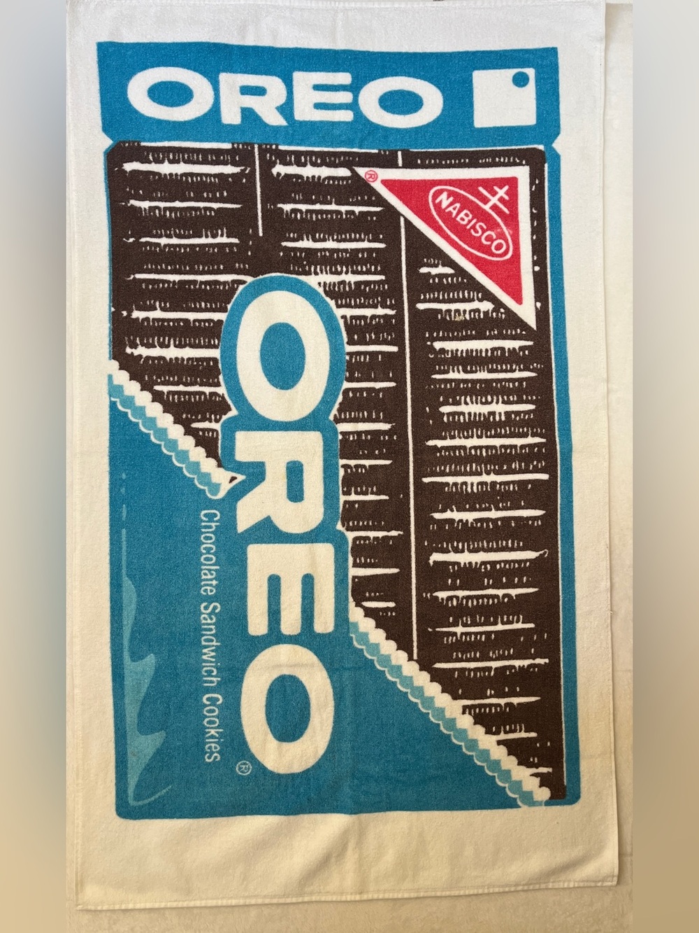 VTG 1980s Oreo Nabisco Beach Towel USA Made RN17644 35x58 Retro